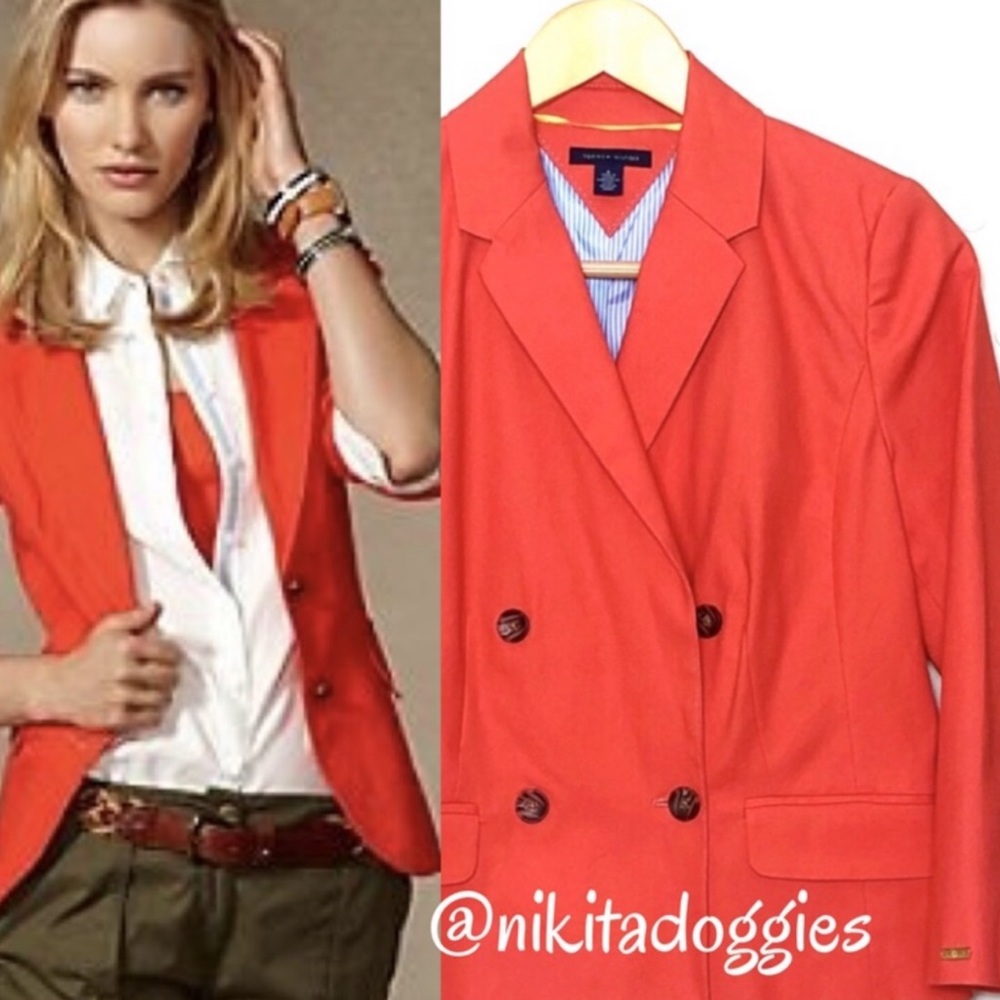 Tommy Hilfiger Bright Orange Signature Blazer